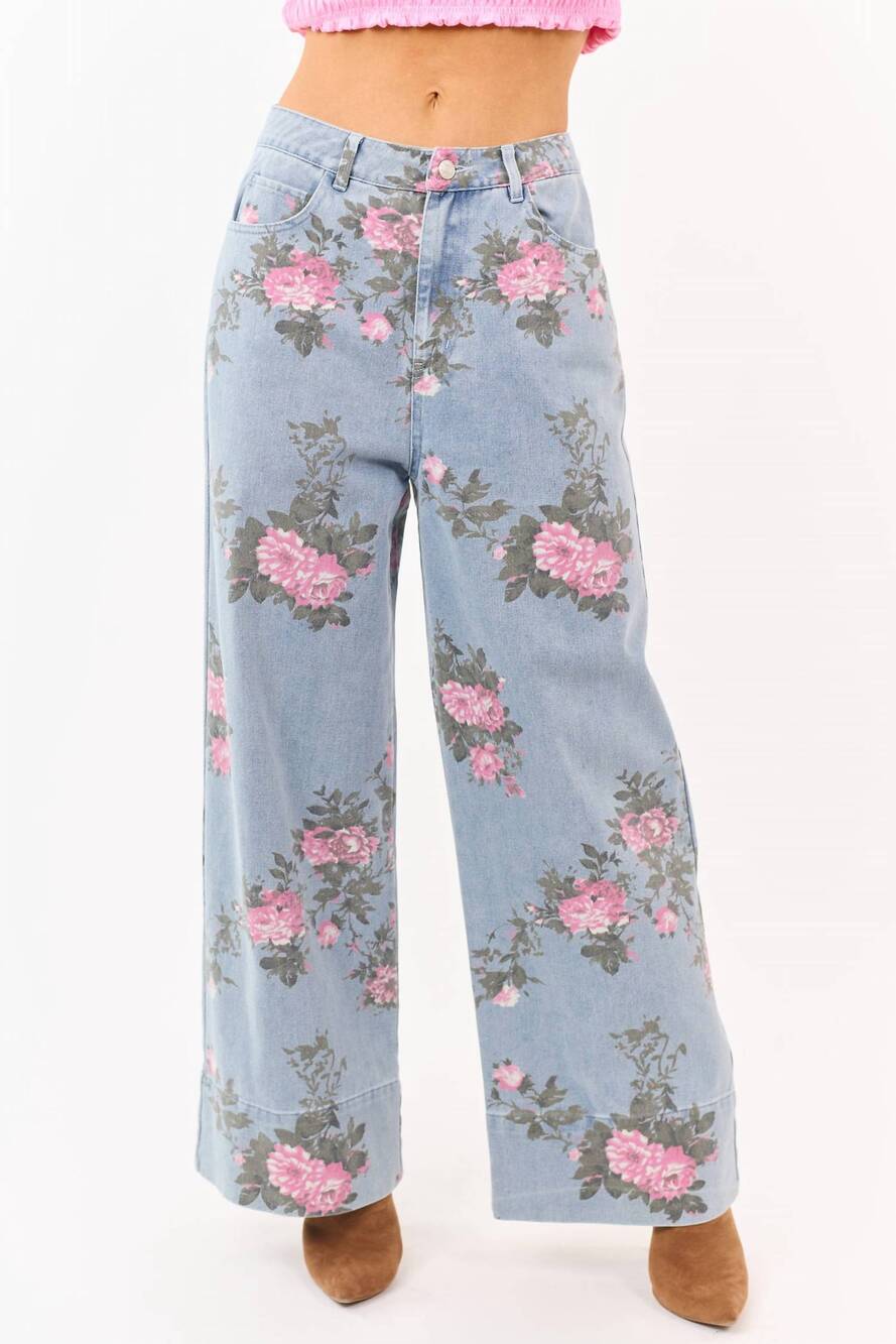 NEW ENTRO garden gate pants in blue